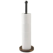 Toilet Paper Holder Stand with Bamboo Base Yangbaga Mega Roll Toilet Paper Holder Stand,Stainless Steel Adjustable Toilet Paper Storage for Kitchen Table Home Decoration