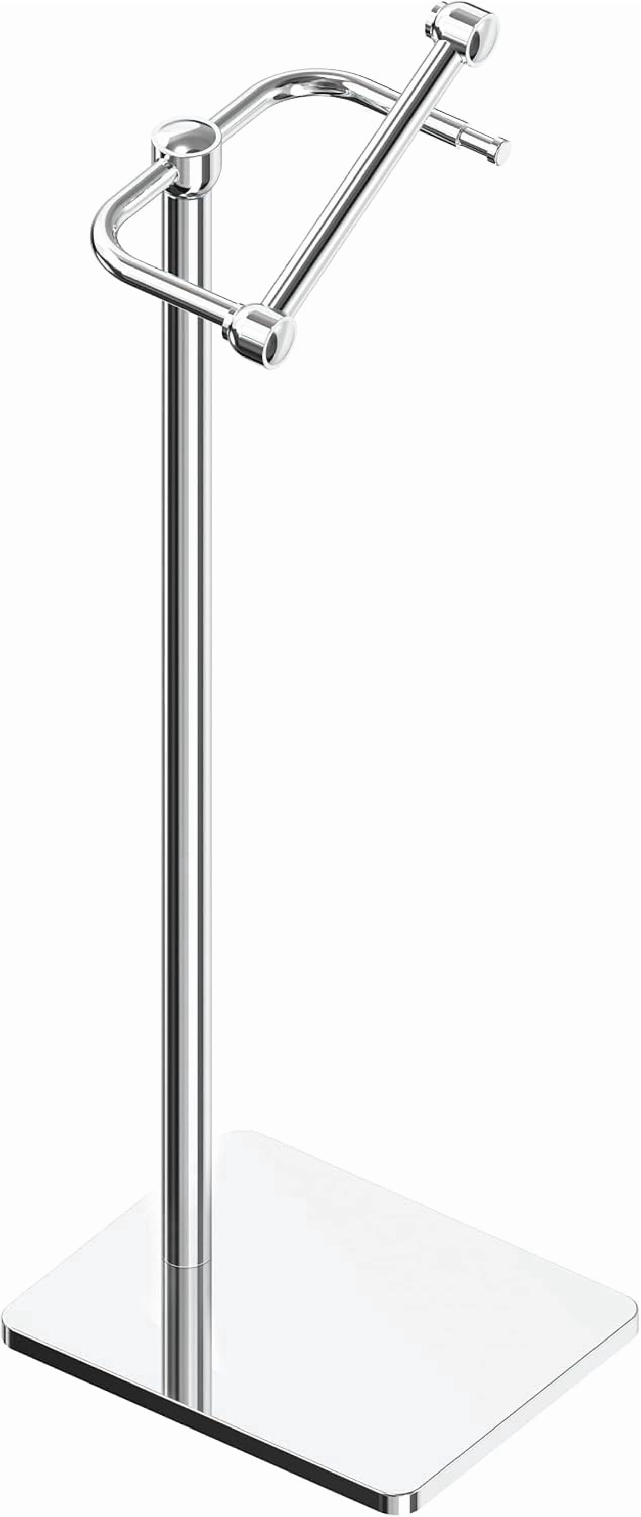 Toilet Paper Holder Stand, Bathroom Toilet Paper Roll Holder Free Standing, Toilet Tissue Holder Stand with Post Pivoting Design, Stable Weighted Base, SUS304 Stainless Steel (Chrome)