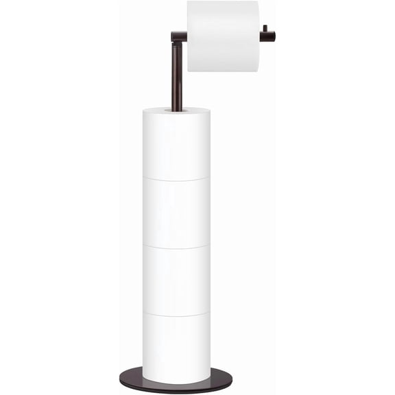 Toilet Paper Holder Stand, Free Standing Toilet Paper Roll Holder for 4 Spare Rolls, Modern Bathroom Toilet Paper Stand with Reserve, Oil Rubbed Bronze, Housen Solutions