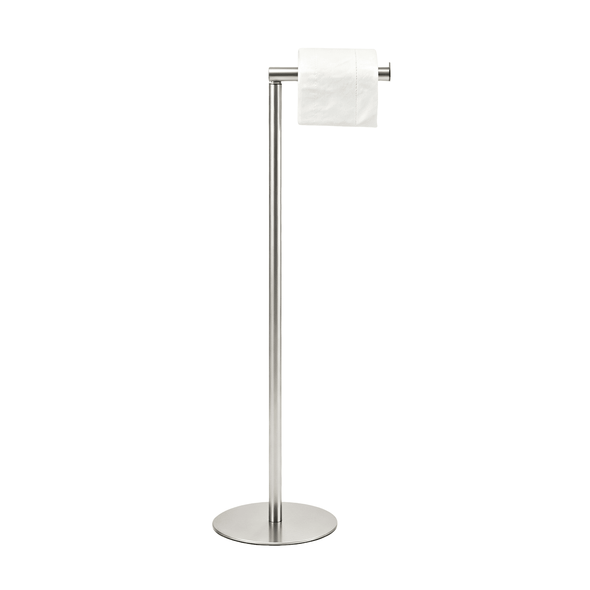 GARITIN Freestanding Toilet Paper Holder Stand, Stainless Steel Toilet Paper Roll Holder with 4‑Roll Reserve Storage, Bathroom Floor Toilet Paper Organizer