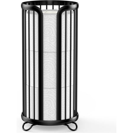 Toilet Paper Holder Stand, Freestanding Toilet Paper Storage,Black
