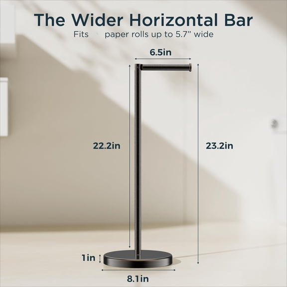 Toilet Paper Holder Stand, Modern Freestanding Tissue Roll Holder for Bathroom, Durable 304 Stainless Steel and Weighted Base Toilet Paper Stand, toilet paper storage for 4 Rolls, Brushed Gold