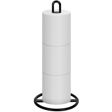 Toilet Paper Holder Stand, OBODING, Black Freestanding Toilet Paper Holder for Storing 3 Rolls of Toilet Papers (Black)