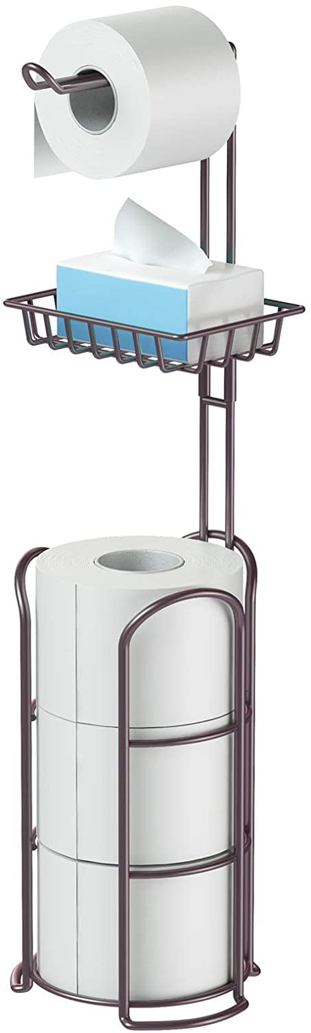 Bronze Toilet Paper Holder Stand with Reserve, Dispenser for 4 Mega ...