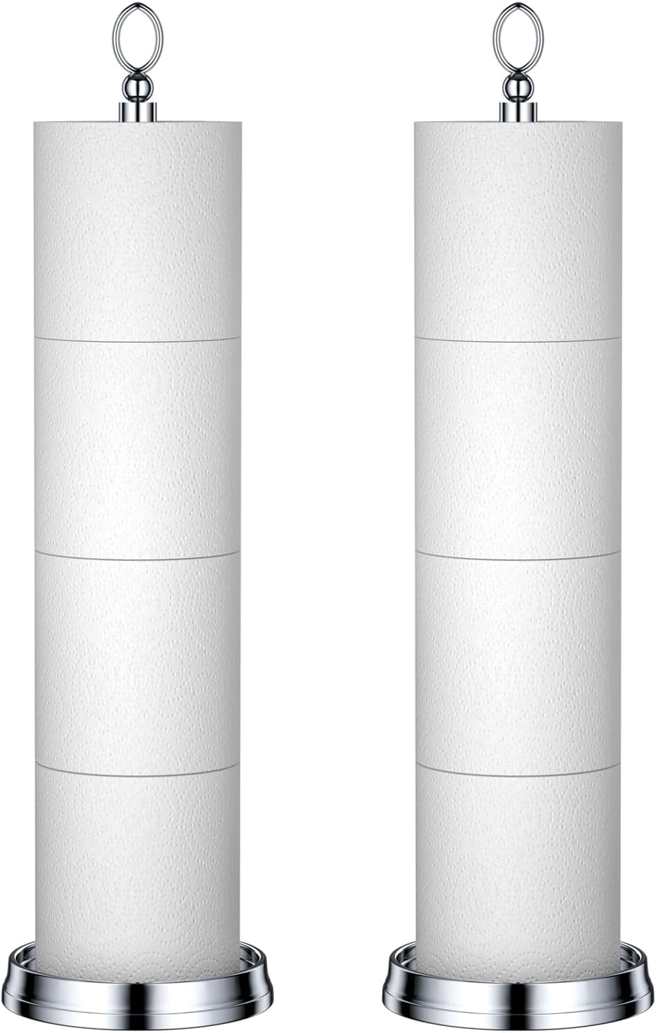 Modern Toilet Paper Holder Stand – Free-Standing, Holds 4 Rolls, Stainless Steel With Matte Black Finish