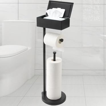YUYAN-Toilet Paper Holder Toilet Paper Stand And Dispenser For 3 Spare Rolls Metal Wire Free Standing Toilet Tissue Paper Roll Storage Shelf Bathroom Accesso