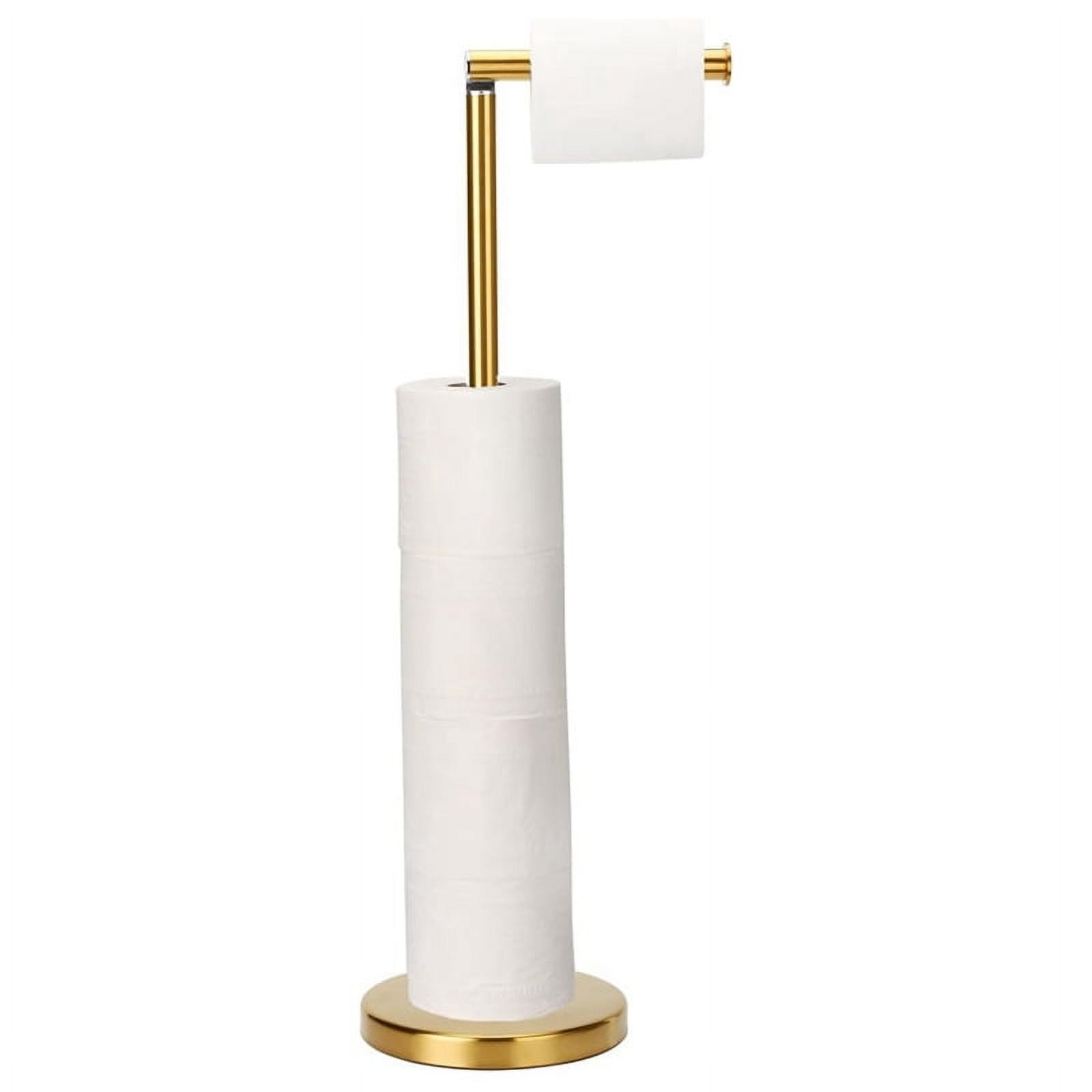 Toilet Paper Holder Stand, Storage Tissue Roll Holder Free Standing for Bathroom, Modern Toilet Paper Roll Holder