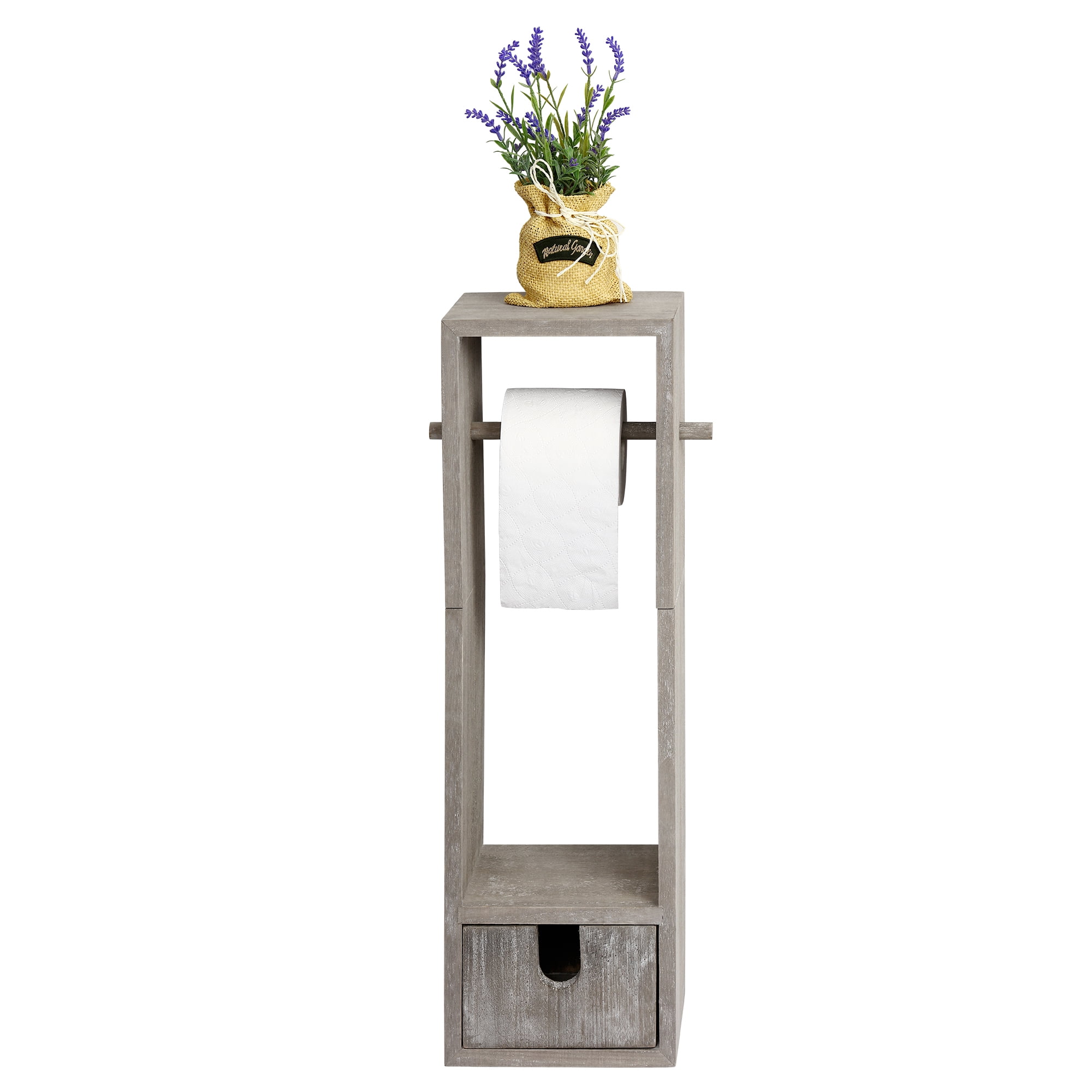 Toilet Paper Holder Stand Tissue Storage Dispenser Free Standing Paper ...