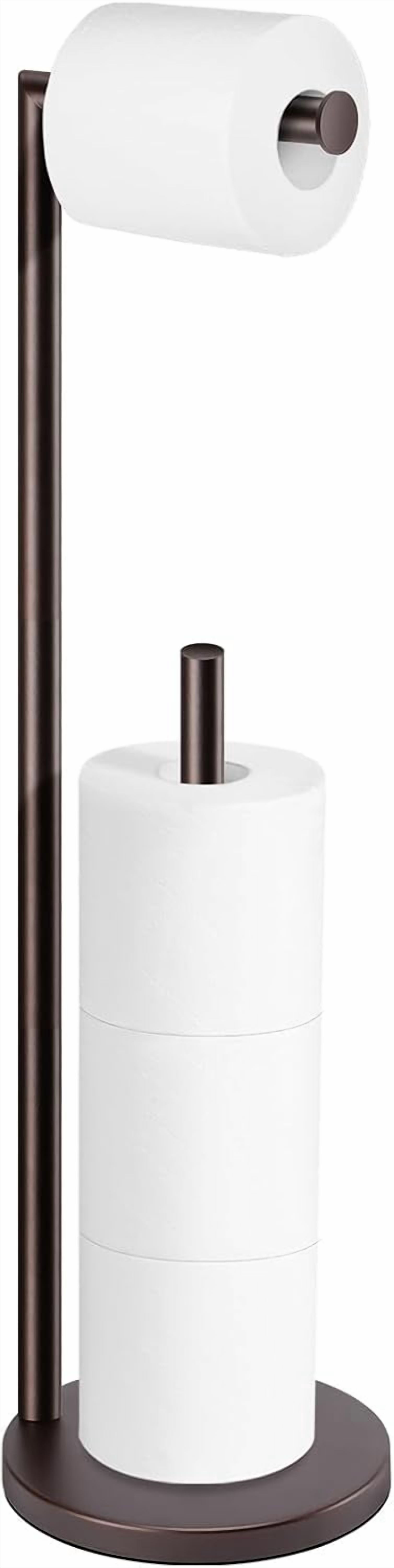 Toilet Paper Holder Stand,Toilet Paper Holder Free Standing,Bronze Toilet Paper Roll Holder for 4 Rolls,Toilet Paper Stand