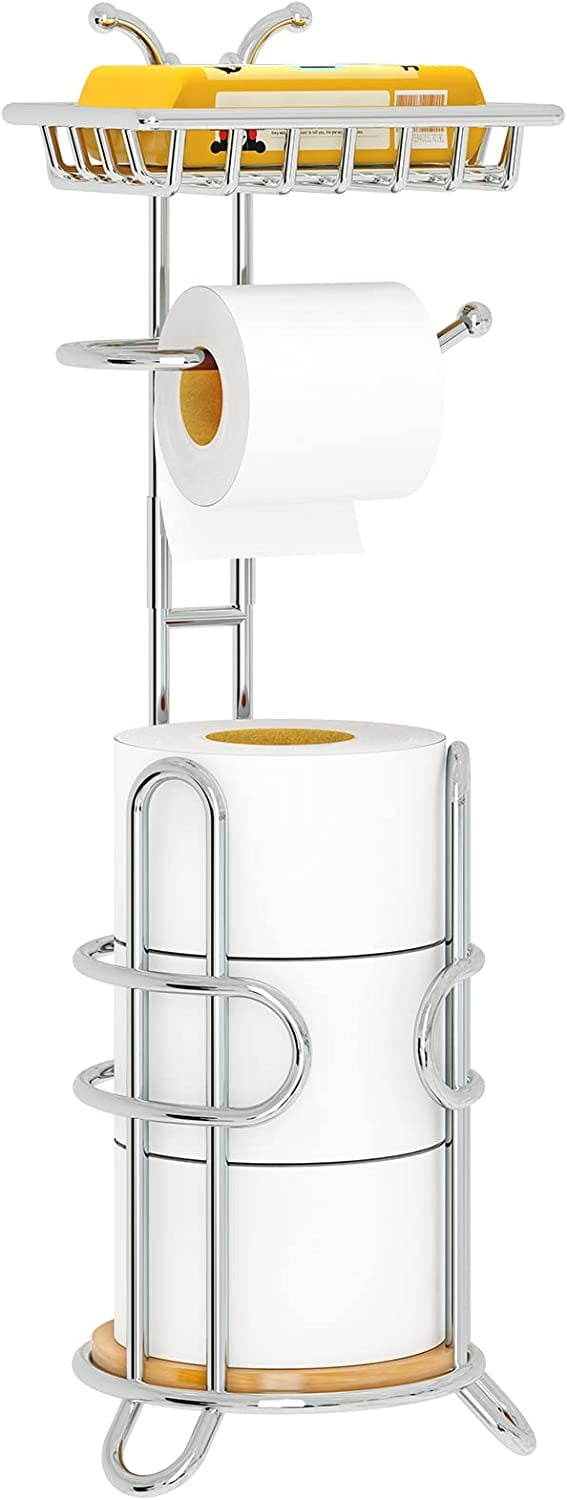 Toilet Paper Holder Stand with Reserve and Dispenser for 4 Mega Roll, –  KeFanta