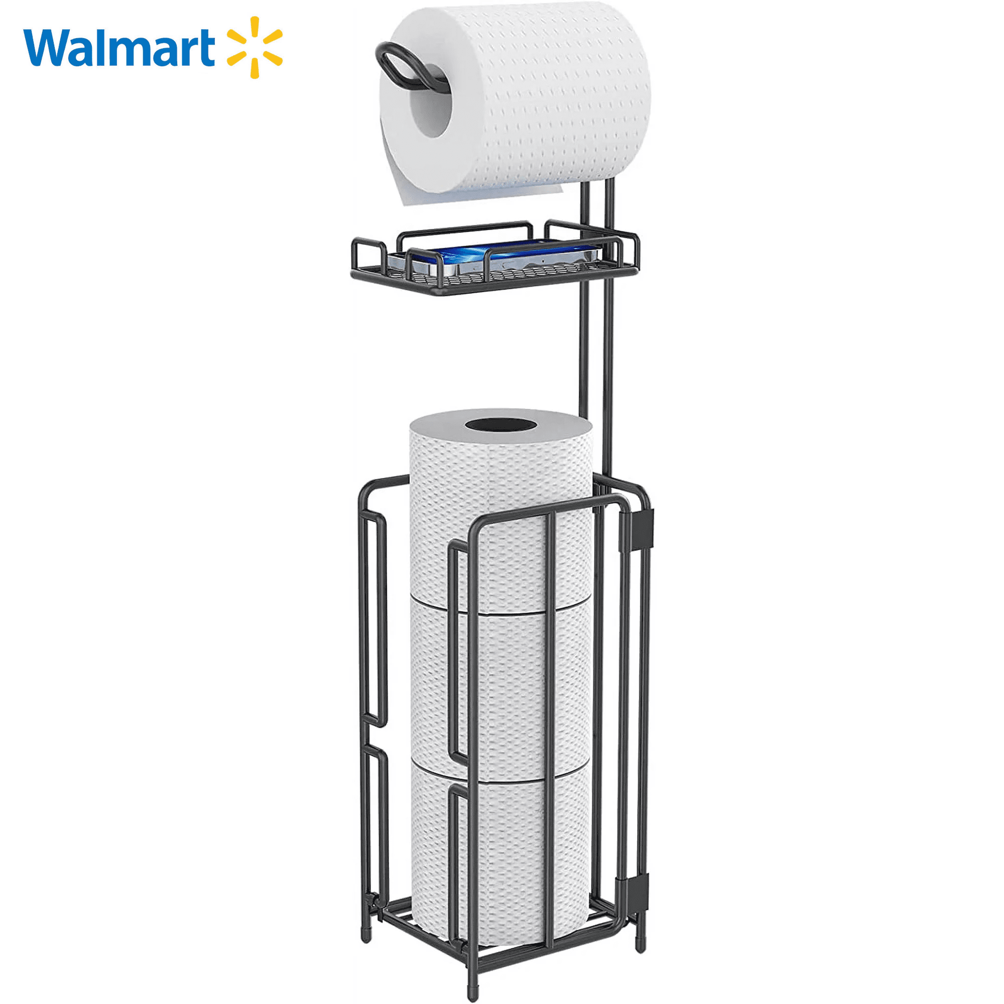 Werseon Toilet Paper Holder with Large Top Shelf, Toilet Paper Holders Free  Standing for Bathroom 