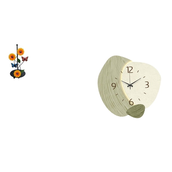 Toilet Paper Holder Wall Clock Home Decor Iron Construction for Kitchen Living Room Office