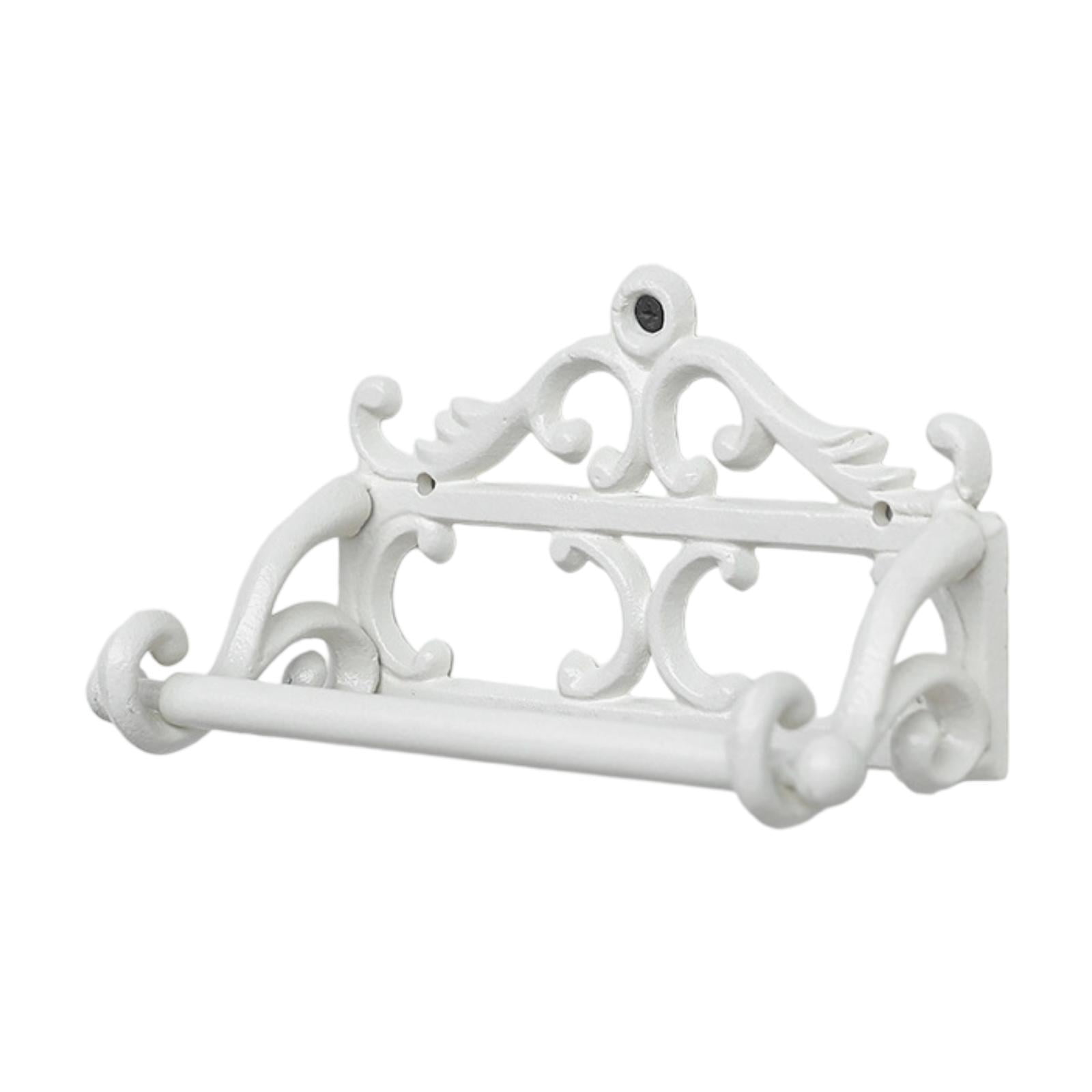 Toilet Paper Holder Wall Mount Iron Tissue Roll Organizer Vintage Design for Bathroom Kitchen Restroom Decor