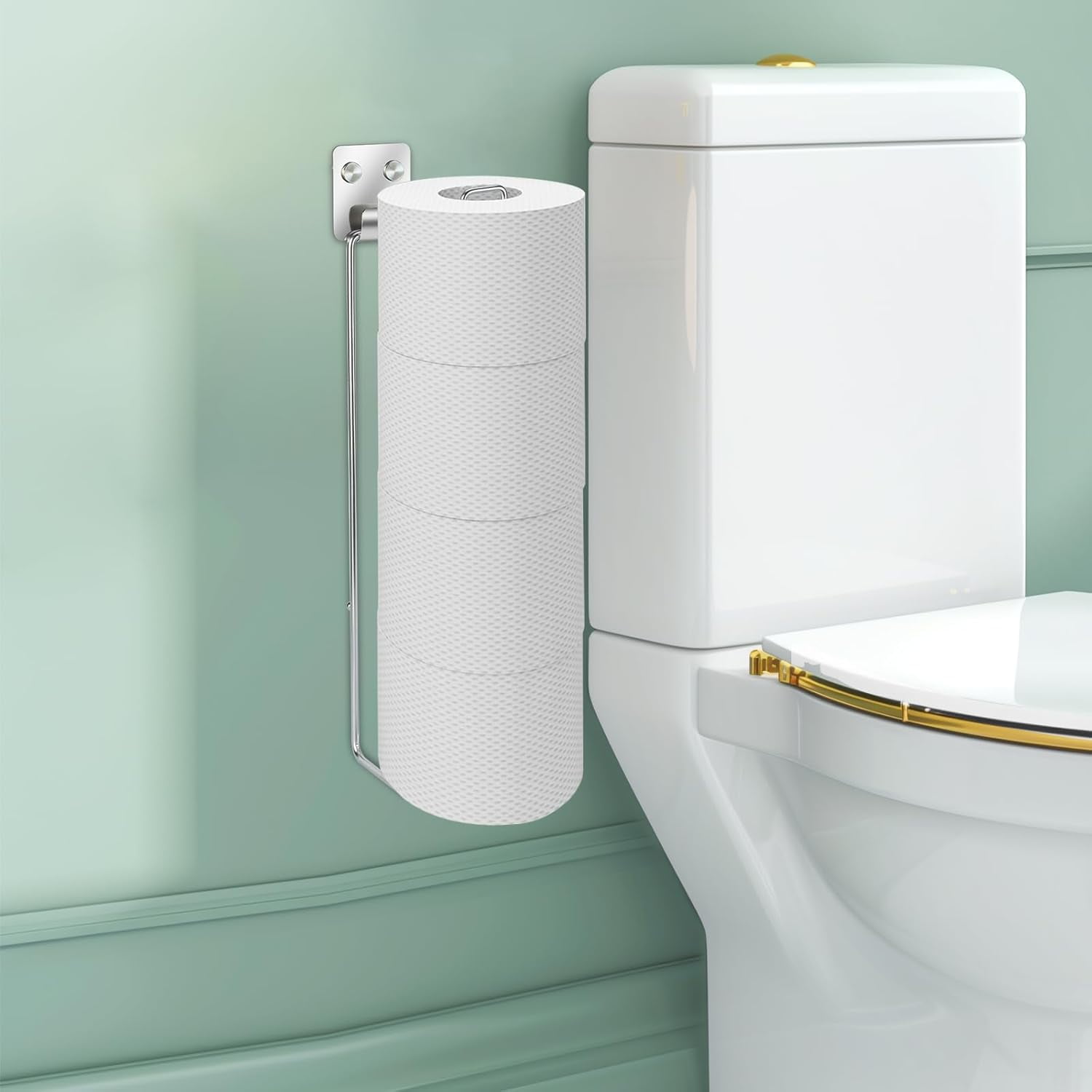 Toilet Paper Holder Wall Mount, Self Adhesive Toilet Paper Storage for ...