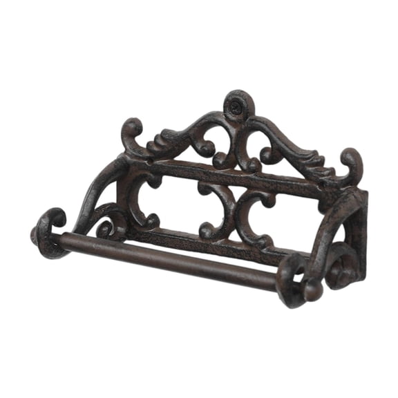 Toilet Paper Holder Wall Mounted Retro Iron Towel Rack Durable Material for Washroom Bathroom Decor
