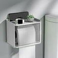 thumbnail image 1 of Toilet Paper Holder, Wall Mounted Tissue Box, Non Perforated Roll Storage, Clear Translucent Cabinet, Household and Office Bathroom Organizer, 1 of 6