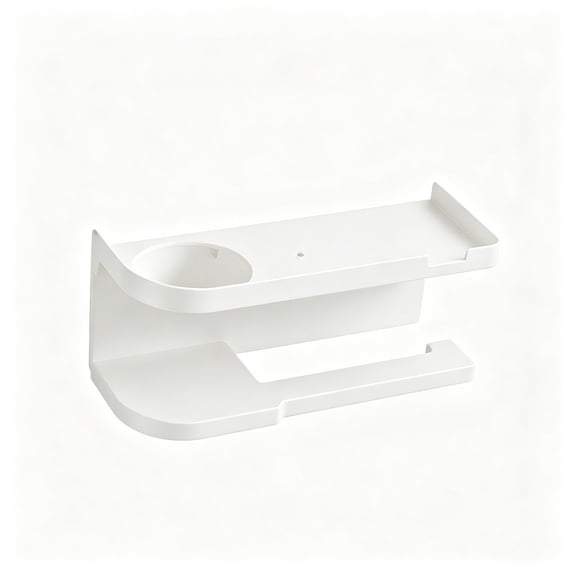 Toilet Paper Holder, Wall Mounted Toilet Paper Holder with Shelf and Cup Stand, Multifunctional Bathroom Organizer for Toiletries and Small Items