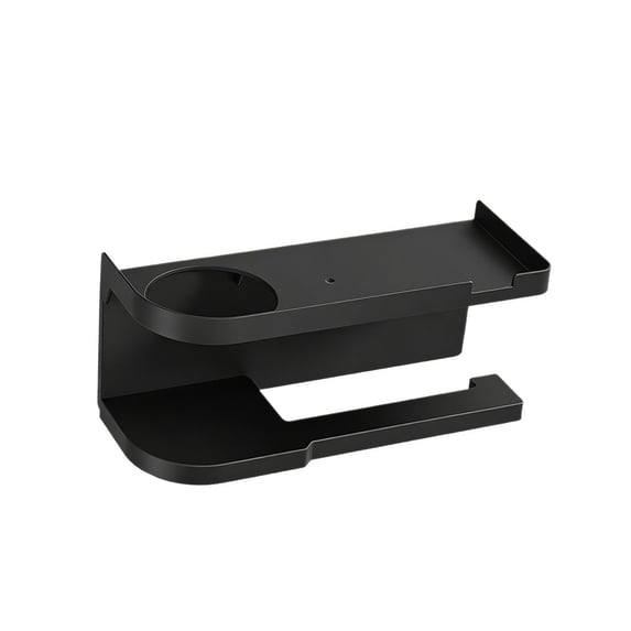 Toilet Paper Holder, Wall Mounted Toilet Paper Holder with Shelf and Cup Stand, Multifunctional Bathroom Organizer for Toiletries and Small Items