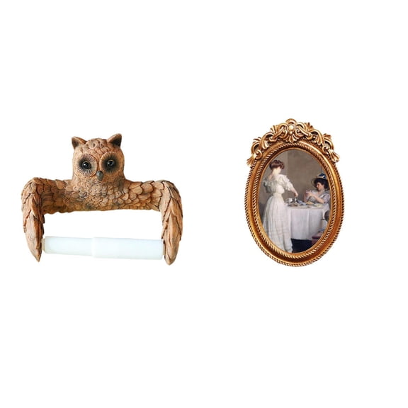 Toilet Paper Holder Wall Sculpture Photo Frame Decorative Resin Construction for Bathroom Bedroom Living Room