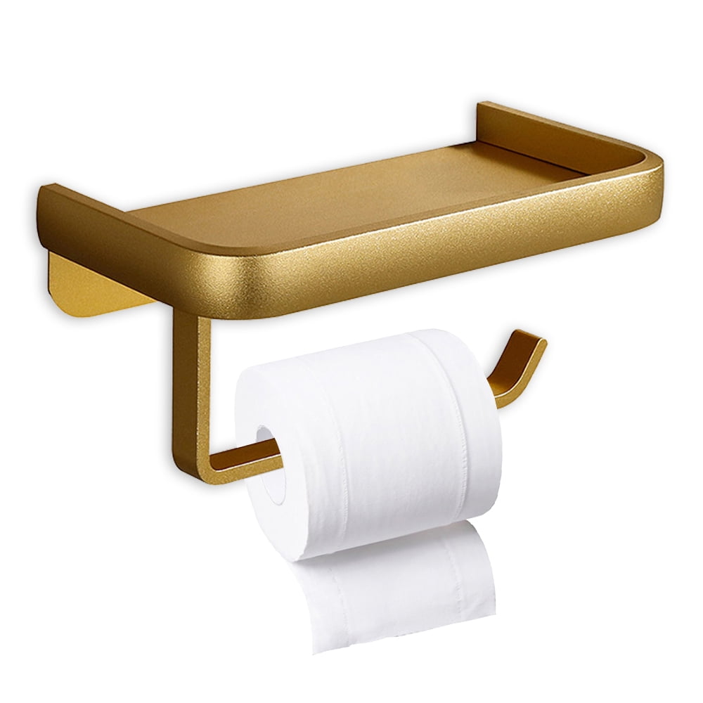 Toilet Paper Holder with AntiDrop Larger Phone Shelf,for Bathroom