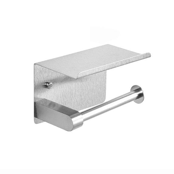 Toilet Paper Holder with Phone Shelf and Storage, Wall Mount Design, 1 Pack, Silver Stainless Steel for Bathroom