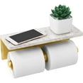 thumbnail image 1 of Marble Toilet Paper Holder with Shelf, 304 Stainless Steel Wall Mounted, Bathroom Toilet Paper Towel Roll Holder, 1 of 7