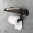 thumbnail image 1 of Toilet Paper Holder with Wood Cast Iron Pipe for Bathroom,Washroom, 1 of 5