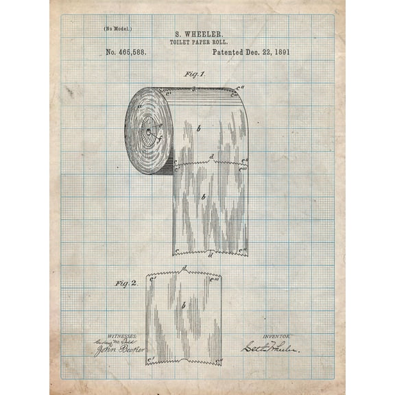 Art.com Toilet Paper Patent Art Print by Cole Borders, 12" x 16"