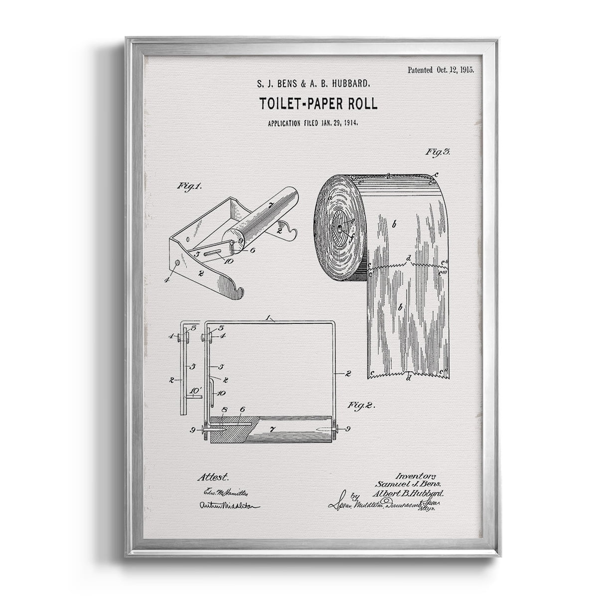 Toilet Paper Patent I Premium Classic Framed Print - Ready to Hang