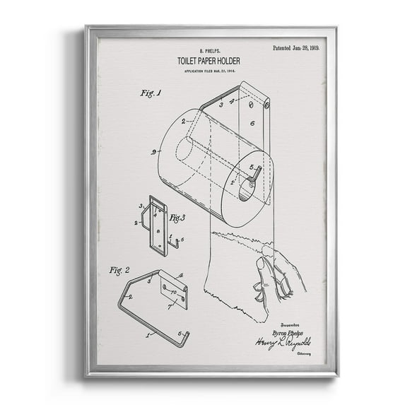Toilet Paper Patent II Premium Classic Framed Print - Ready to Hang