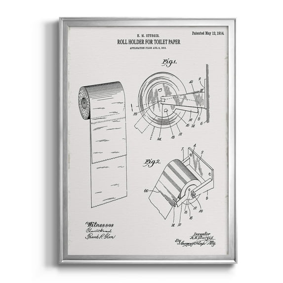 Toilet Paper Patent III Premium Classic Framed Print - Ready to Hang