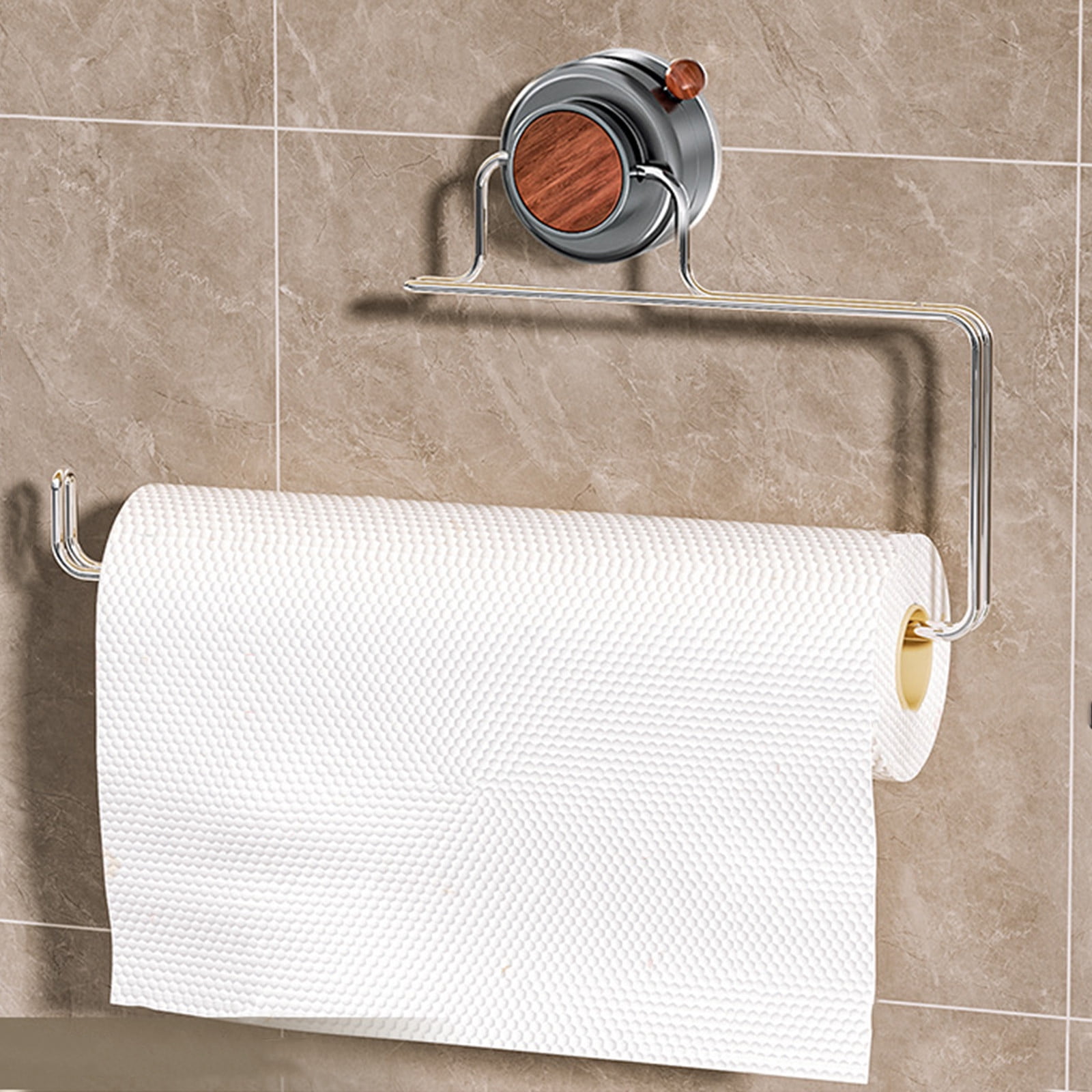 Toilet Paper Holder Wall Mount - Stainless Steel Rustproof Single Arm Holder For Bathroom & Kitchen (Brushed Nickel)