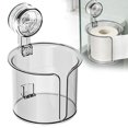 thumbnail image 1 of Toilet Paper Roll Holder Suction Cup Storage Rack Kitchen Wipes Storage Organizer No Drilling Transparent Tissue Roll Dispenser Box for Bathroom Hotel Bedroom Kitchen Balcony(A), 1 of 9