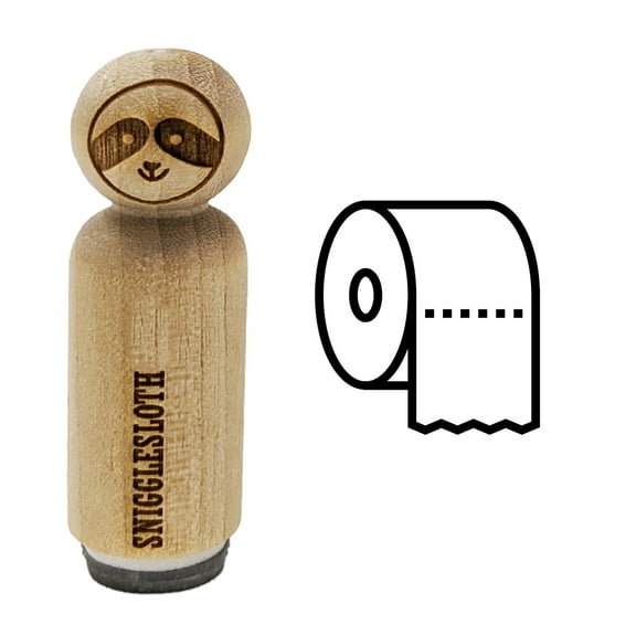 Toilet Paper Roll Icon Rubber Stamp for Scrapbooking Crafting Stamping - Mini 1/2 Inch