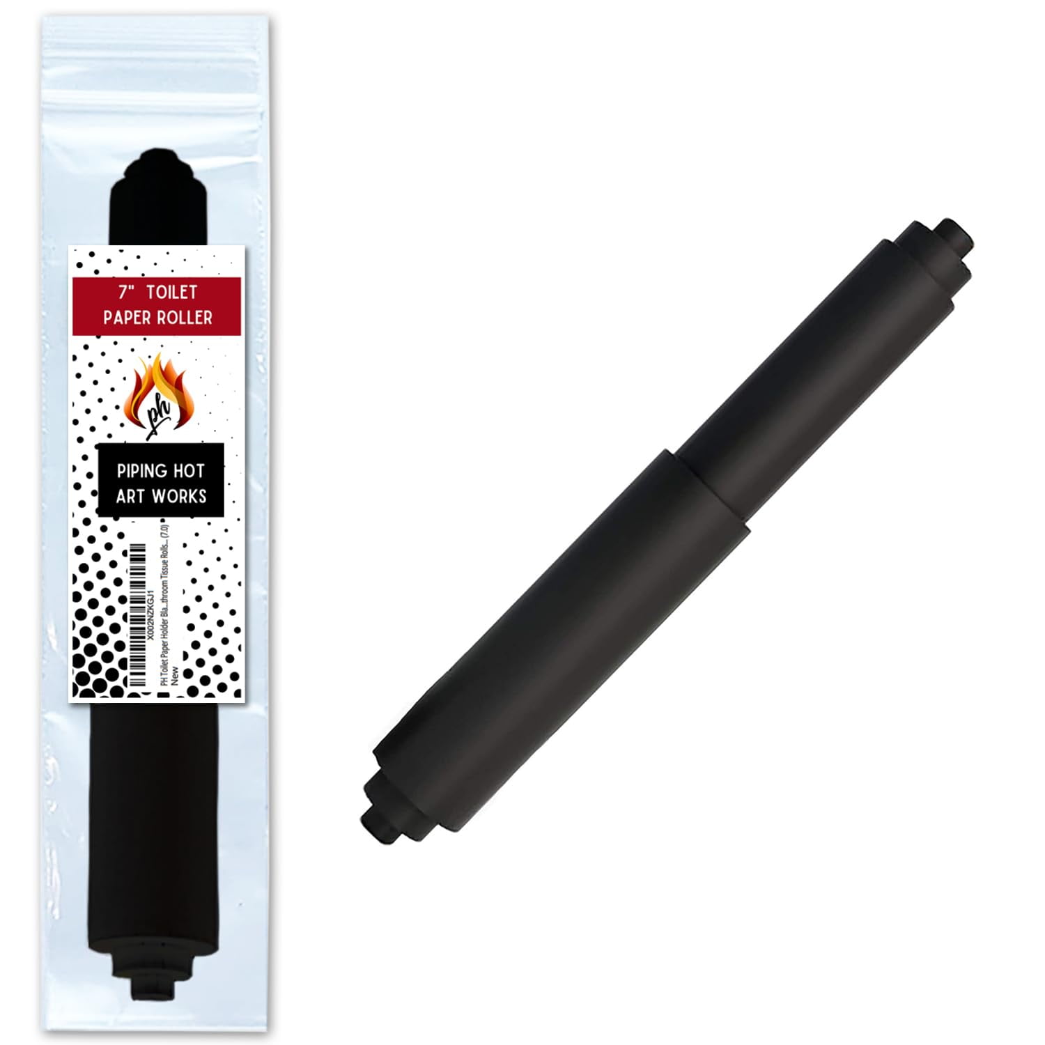 Toilet Paper Roller Holder (7 Inch) Black - Plastic (Spring Loaded ...