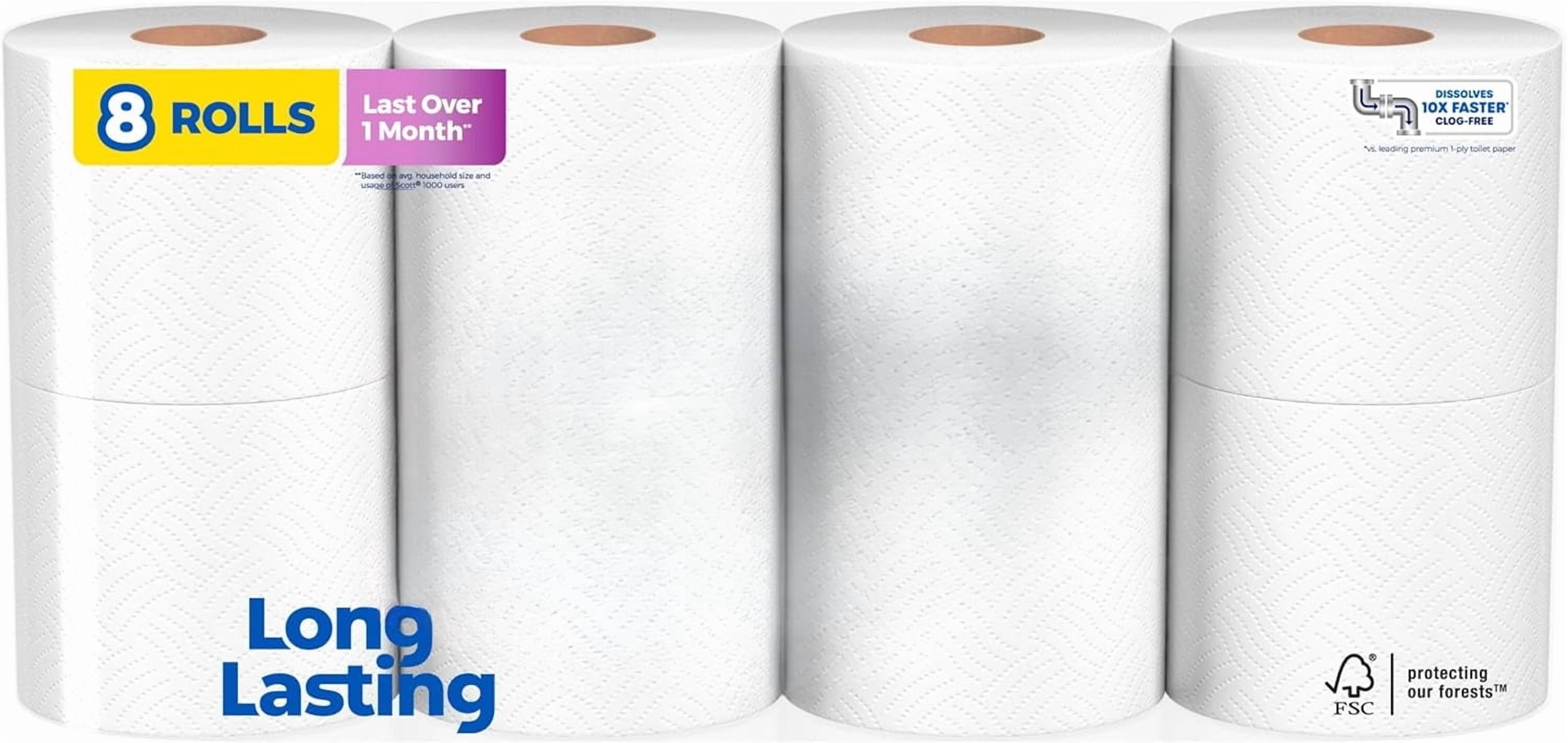Toilet Paper, Septic-Safe, 1-Ply Toilet Tissue - Walmart.com