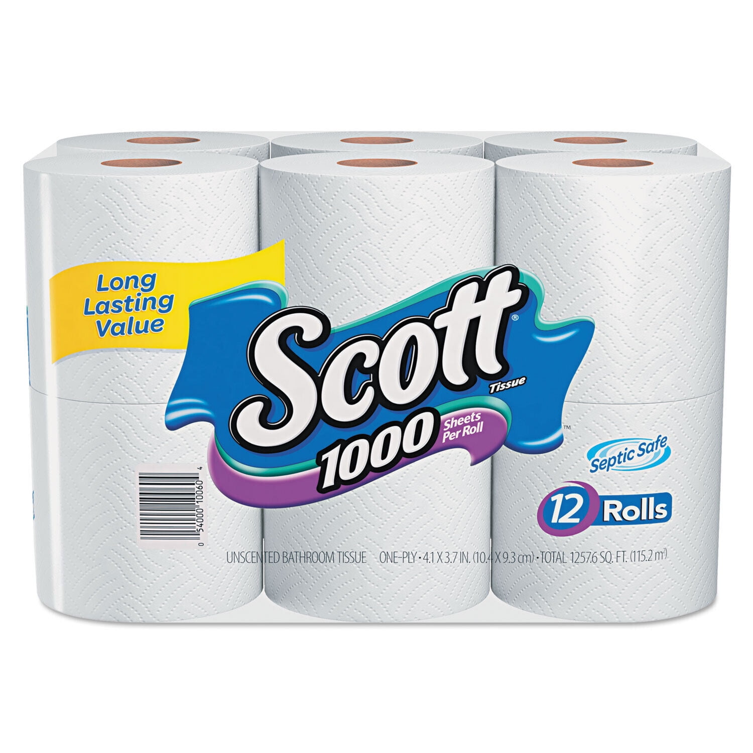Toilet Paper Septic Safe 1-Ply White 1000 Sheets/Roll 12 Rolls/Pack ...