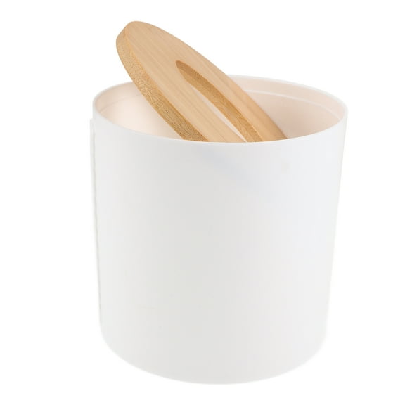 Bathroom Tissue Box Cover with Bamboo Lid 1 Set Round Paper Holder for Toilet Paper Roll Dispenser Decorative