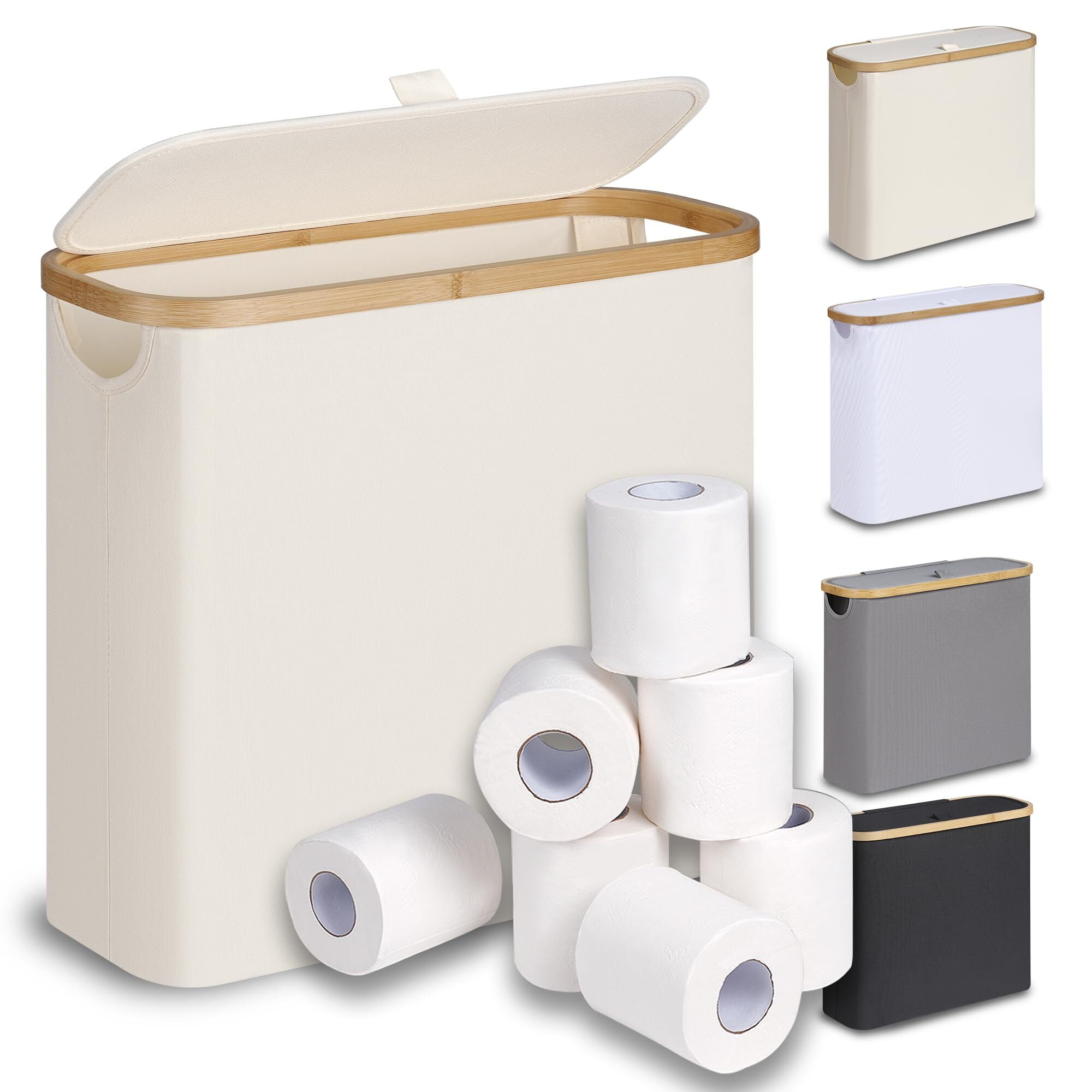 Toilet Paper Storage 28L, Toilet Paper Basket with Lid for Bathroom ...