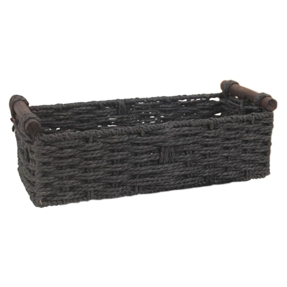 Toilet Paper Storage Basket,Small Wicker Baskets for Storage,Rattan Storage Basket for Shelves,Toilet Tank Top Organizer,Handwoven Rectangular Wicker Shelf Baskets,Rectangular Basket for Bathroom