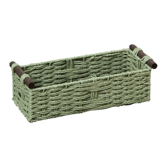 Toilet Paper Storage Basket,Wicker Counter Organizer Baskets for Apartment Bedroom Kitchen Bathroom Decor Green