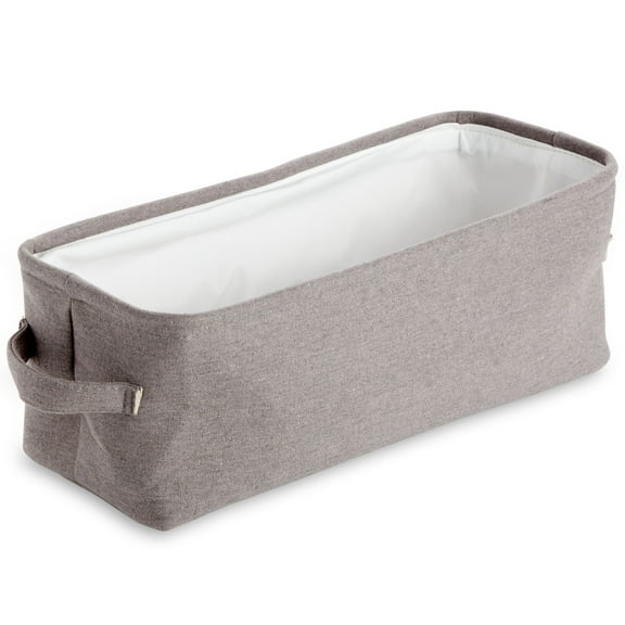Juvale Rectangular Toilet Paper Storage Basket - Space-Saving Narrow Bathroom Storage Bin - Toilet Paper Organizer & Countertop Bathroom Caddy - Jute Fabric Bin - Gray, 16 x 6 x 5.5 in