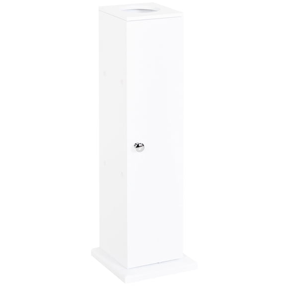 Toilet Paper Storage Cabinet | Smooth Door and Matte White Finish for Any Room | Engineered Wood with Easy - to - Clean Surface | Fits TP and Wipes in Compact Design