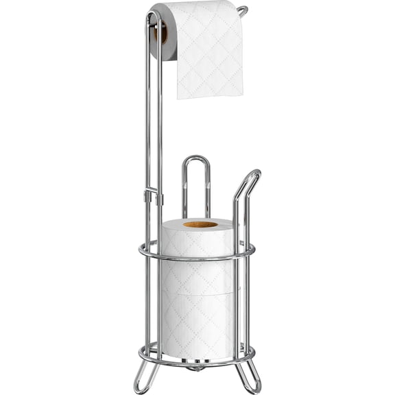 Toilet Paper Storage Container Chrome Standard Bathroom Organizer