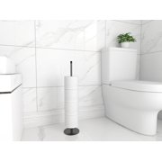 Toilet Paper Storage Stand for 6 Rolls, Toilet Paper Roll Holder Storage for Bathroom, Free-Standing Stainless Steel Toilet Paper Holder with Shelf 5.5CM, Fashion Toilet Paper Holder-Black