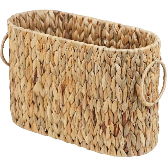 Toilet Paper Storage, Water Hyacinth Bathroom Toilet Paper Basket for Storage, Toilet Paper Holder Wicker Basket for 6 Mage Rolls, Bathroom Accessories Organizer