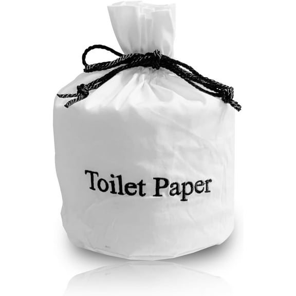 Born Uncommon Toilet Paper Roll Cover - 9" x 5.5" Reusable Cotton Toilet Paper Cover with Drawstring Closure – Decorative Bathrooms Tissue Roll Storage Bag