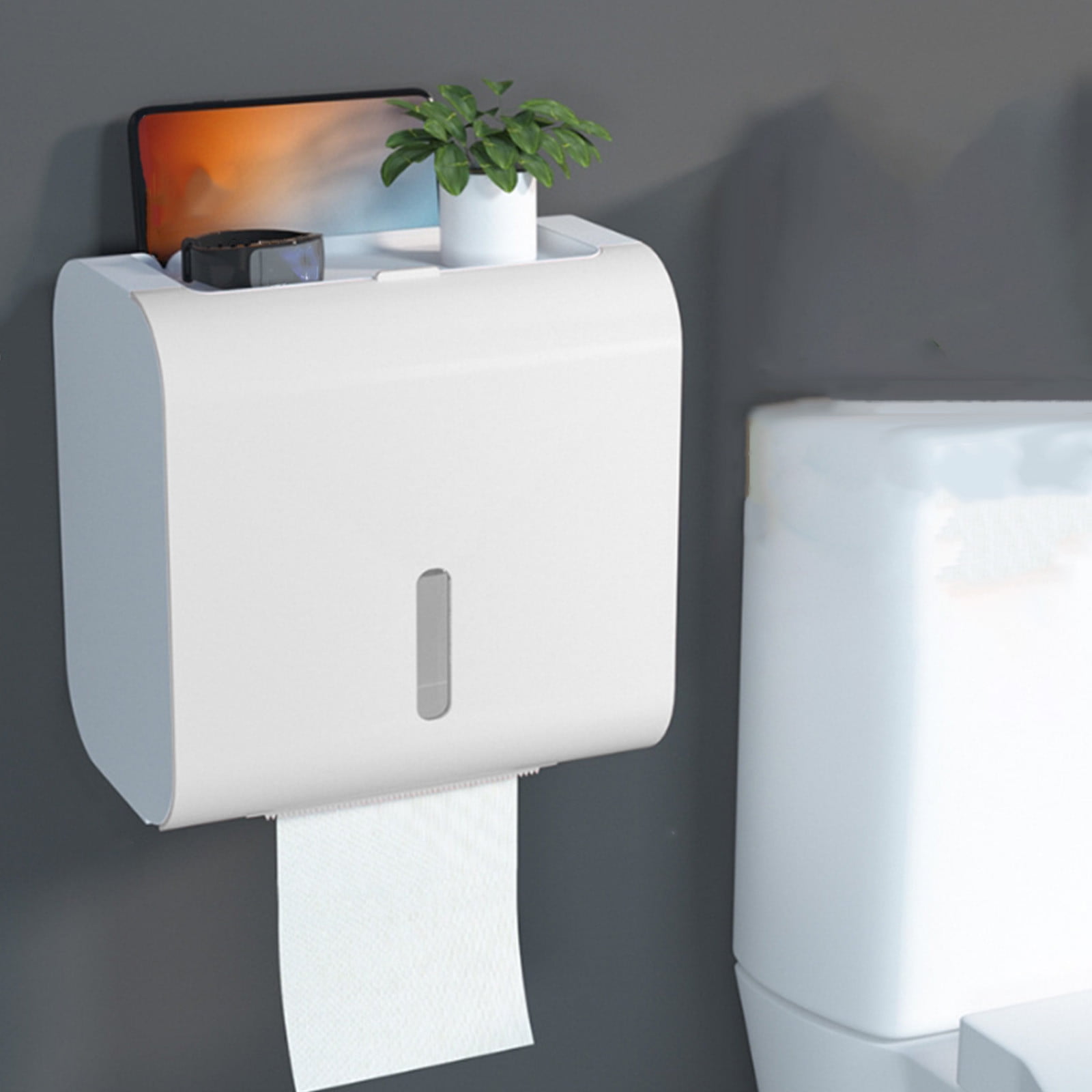 Toilet Paper Towel Box No Punch Water Toilet Paper Roll Box Shelf Hanging Wallpaper Drawer Box ...