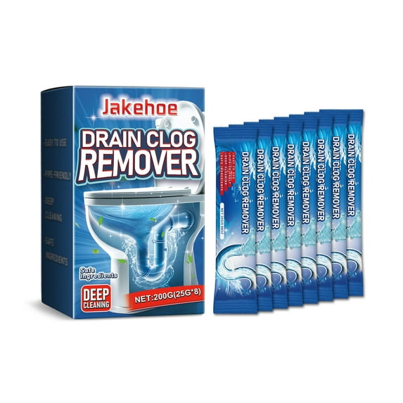 Toilet Pipe Unclogger And Deodorizer Blockage Remover For Clogged Drains 200G 7 Ounces 8 Pack Effective Dissolving Solution Safe For Septic Systems