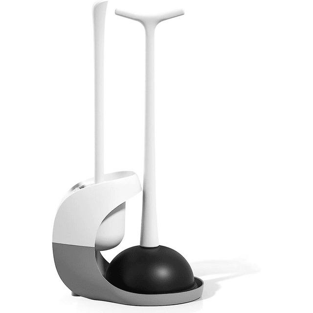 Toilet Plunger and Bowl Brush Combo, 2 in 1 Toilet Cleaning Tool with